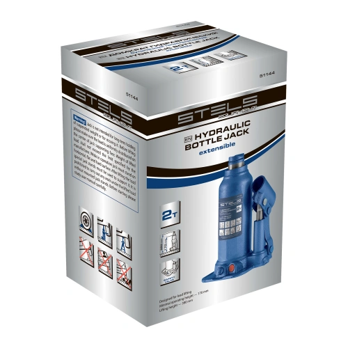 Домкрат гидравлический бутылочный телескопический, 2 т, подъем 170-380 мм Stels по ценам производителя в Воронеже с доставкой по всей России