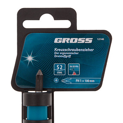 Отвертка PH1 x 100 мм, S2, трехкомпонентная ручка Gross по ценам производителя в Воронеже с доставкой по всей России