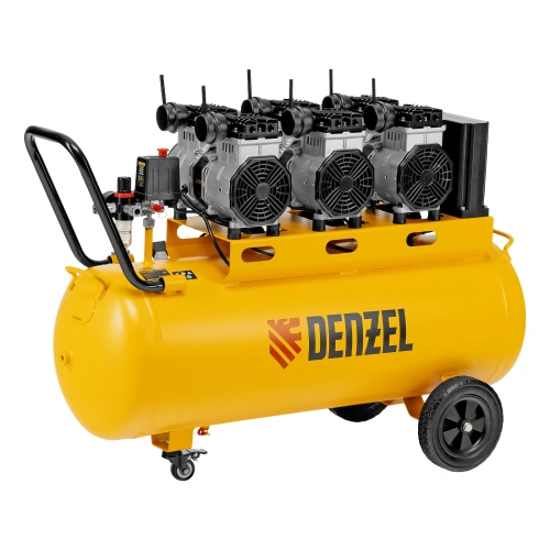 Компрессор безмасляный, малошумный DLS 3300/100, 3300 Вт,3x1100, 100 л, 570 л/мин ,блок управления Denzel по ценам производителя в Воронеже с доставкой по всей России