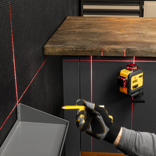 Лазерный уровень мультипризменный LX 360-3 Red, 30 м, 635 нм, аккумулятор Li 2800 мАч, резьба 5/8" Denzel по ценам производителя в Воронеже с доставкой по всей России