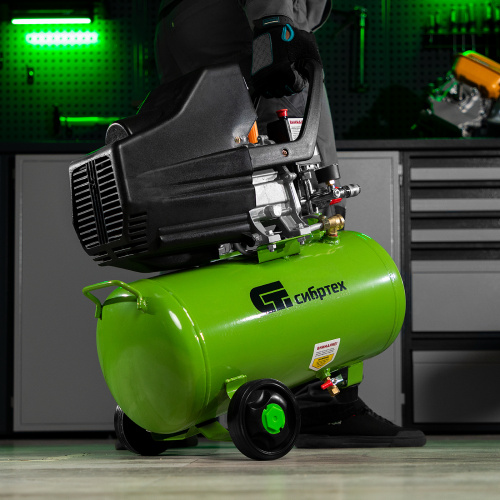 Компрессор воздушный КК-1500/24, 1.5 кВт, 198 л/мин, 24 л, прямой привод, масляный Сибртех по ценам производителя в Воронеже с доставкой по всей России