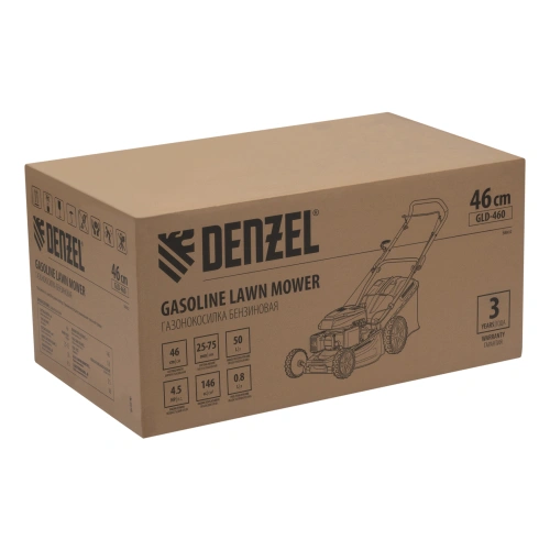 Газонокосилка бензиновая GLD-460, 146 куб.см, ширина 46 см, ручная, 7 уровней, травосборник 50 л Denzel по ценам производителя в Воронеже с доставкой по всей России