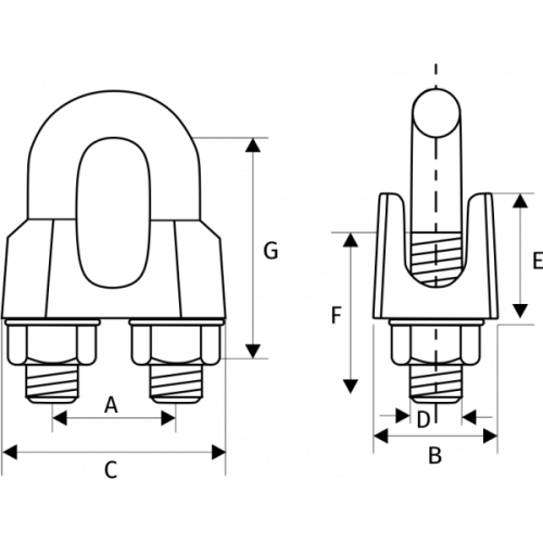 Зажим канатный DIN 1142, D = 13 мм по ценам производителя в Воронеже с доставкой по всей России