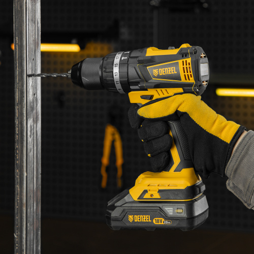 Дрель-шуруповерт аккумуляторная ударная бесщет CIDB-IB-18-02, Li-Ion, 18 В, 2 акк. Denzel по ценам производителя в Воронеже с доставкой по всей России