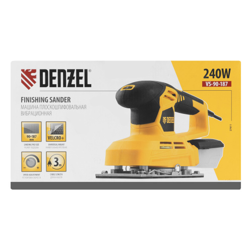Машина плоскошлифовальная вибрационная VS-90-187, 240 Вт, 6000-11000 об/мин Denzel по ценам производителя в Воронеже с доставкой по всей России