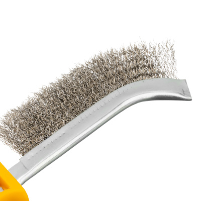 Щетка металлическая с пластмассовой ручкой, нержавеющая проволока DENZEL по ценам производителя в Воронеже с доставкой по всей России
