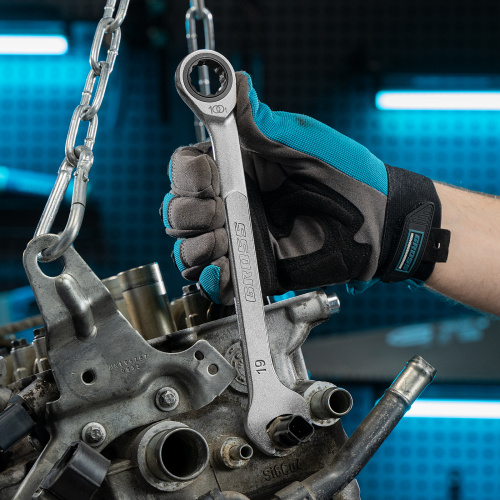 Набор ключей комбинированных трещоточных, количество зубьев 100, СRV, 7 шт, 8-19 мм Gross по ценам производителя в Воронеже с доставкой по всей России