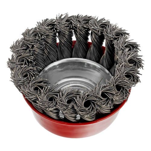 Щетка для УШМ, 75 мм, М14, "чашка", крученая проволока 0.5 мм Matrix по ценам производителя в Воронеже с доставкой по всей России