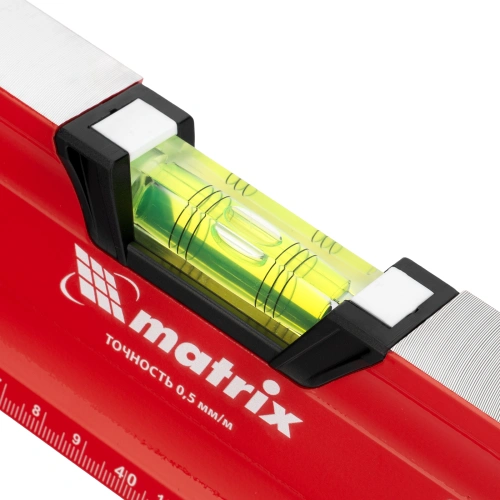 Уровень алюминиевый, магнит, фрезерованный, 3 глазка (1 зеркальный) двухкомпонентные рукоятки, 800 мм Matrix по ценам производителя в Воронеже с доставкой по всей России