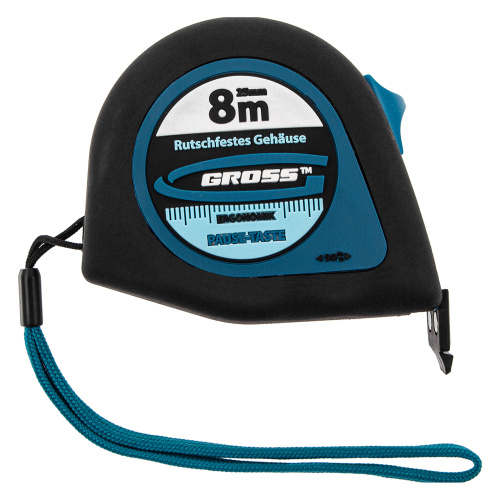 Рулетка "Ergonomisch",8 м x 25 мм,магнитный обрезиненный зацеп Gross по ценам производителя в Воронеже с доставкой по всей России