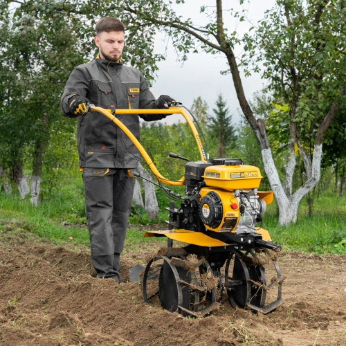 Мотоблок DPT-370S, 7 л.с., ремен.сцеп, фрез 3х4, ШОМ, передачи 3В/1Н Denzel по ценам производителя в Воронеже с доставкой по всей России