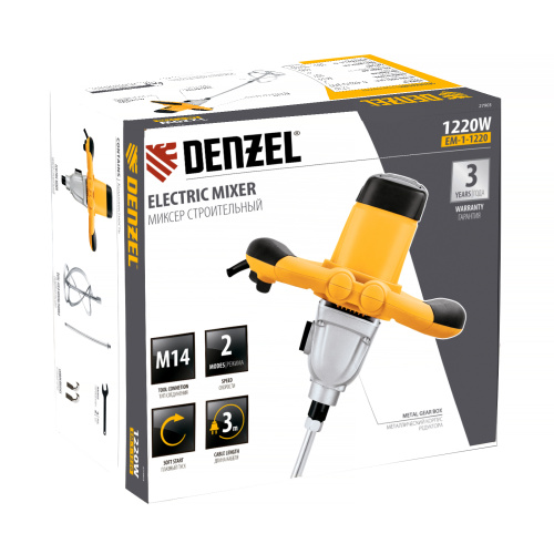 Миксер строительный EM-1-1220, 1220 Вт, 0-480/0-800 об/мин Denzel по ценам производителя в Воронеже с доставкой по всей России