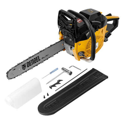 Пила цепная бензиновая DGS-4516, шина 40 см, 45 см3, 3 л.с, шаг 3/8, паз 1.3 мм, 57 звеньев Denzel по ценам производителя в Воронеже с доставкой по всей России