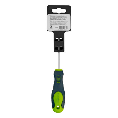 Отвертка, SL3 х 80 мм, CrV, двухкомпонентная рукоятка Сибртех по ценам производителя в Воронеже с доставкой по всей России