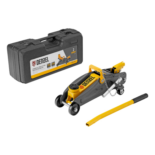 Домкрат гидравлический подкатной с фиксатором, 2 т, 130-330 мм, в кейсе Denzel по ценам производителя в Воронеже с доставкой по всей России