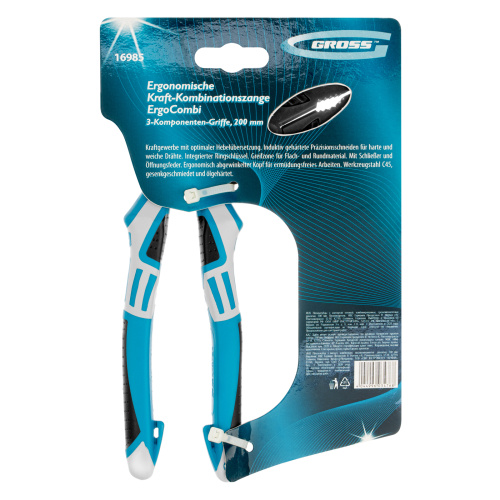 Плоскогубцы комбинированные с изогнутой головой, трехкомпонентные рукоятки, 200 мм Gross по ценам производителя в Воронеже с доставкой по всей России