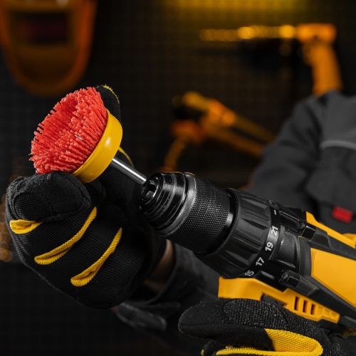 Щетка для дрели, 65 мм, Чашка, со шпилькой, нейлоновая щетина Denzel по ценам производителя в Воронеже с доставкой по всей России