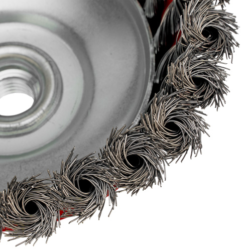 Щетка для УШМ, 100 мм, М14, "чашка", крученая проволока 0.35 мм Matrix по ценам производителя в Воронеже с доставкой по всей России