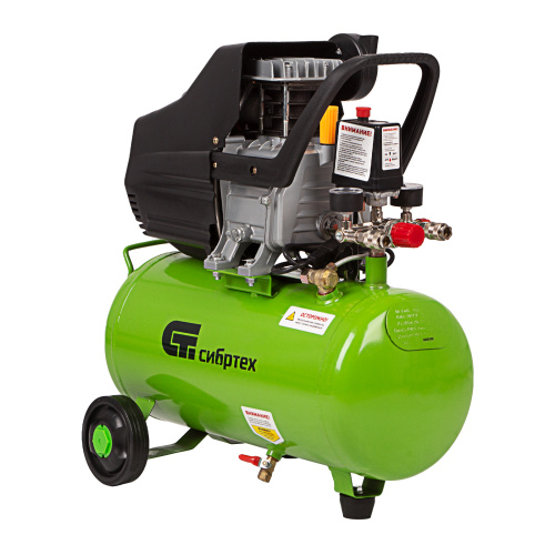 Компрессор воздушный КК-1500/24, 1.5 кВт, 198 л/мин, 24 л, прямой привод, масляный Сибртех по ценам производителя в Воронеже с доставкой по всей России