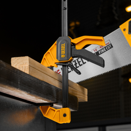 Струбцина F-образная, быстрозажимная, 150 х 55 мм, усиленный нейлоновый корпус Denzel по ценам производителя в Воронеже с доставкой по всей России