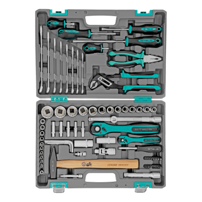 Набор инструментов, 1/2", 1/4", CrV, 12 гранные головки, пластиковый кейс, 76 предметов Stels по ценам производителя в Воронеже с доставкой по всей России