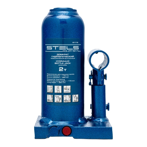 Домкрат гидравлический бутылочный телескопический, 2 т, H подъема 170-380 мм Stels по ценам производителя в Воронеже с доставкой по всей России