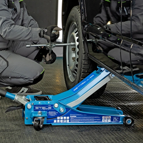 Домкрат гидравлический подкатной 3 т, быстрый подъем, Low profile quick lift, 75-505 мм, профессиональный STELS по ценам производителя в Воронеже с доставкой по всей России