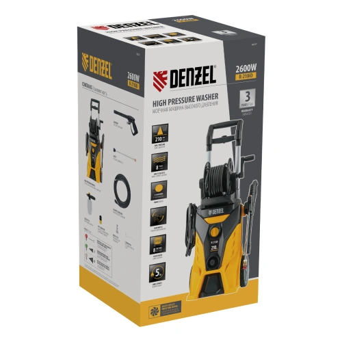 Моечная машина высокого давления R-210iD, 2600 Вт, 210 бар, 8.0 л/мин, асинхронный двигатель, барабан Denzel купить в Москве с доставкой по всей России | ProtosMarket.ru