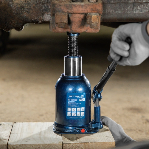 Домкрат гидравлический бутылочный телескопический, 10 т, подъем 180-430 мм Stels по ценам производителя в Воронеже с доставкой по всей России