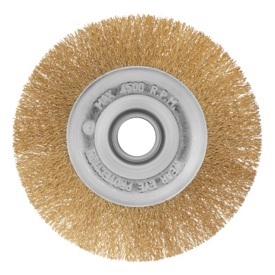 Щетка для УШМ, 150 мм, посадка 22.2 мм, плоская, латунированная витая проволока Matrix по ценам производителя в Воронеже с доставкой по всей России