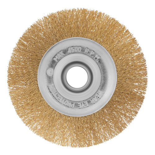 Щетка для УШМ, 150 мм, посадка 22.2 мм, плоская, латунированная витая проволока Matrix по ценам производителя в Воронеже с доставкой по всей России