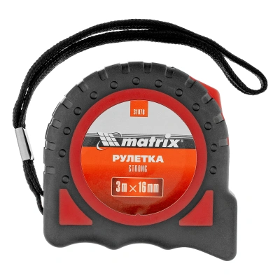 Рулетка Strong,3 м х 16 мм,обрезиненный корпус Matrix по ценам производителя в Воронеже с доставкой по всей России