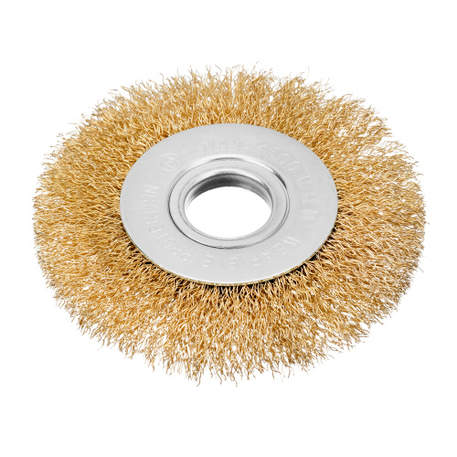 Щетка для УШМ, 100 мм, посадка 22.2 мм, плоская, латунированная витая проволока Matrix по ценам производителя в Воронеже с доставкой по всей России