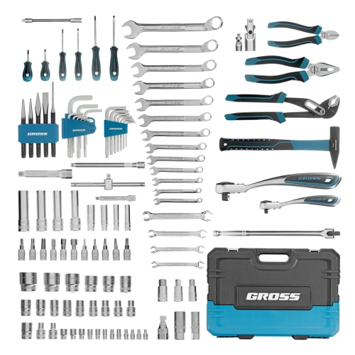 Набор инструментов, 1/4", 1/2", CrV, 120 зубьев, 115 предметов Gross по ценам производителя в Воронеже с доставкой по всей России