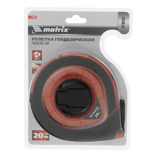 Рулетка геодезическая 20 м х 15 мм, закрытый корпус, фибергласовая лента, двусторонняя шкала, Pro Matrix по ценам производителя в Воронеже с доставкой по всей России