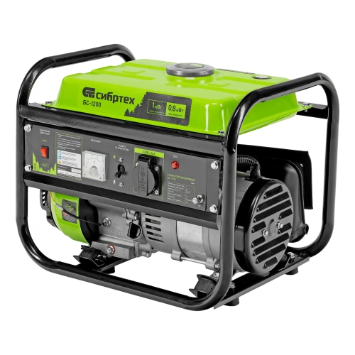 Генератор бензиновый БС-1200, 1 кВт, 230 В, четырехтактный, 5.5 л, ручной стартер Сибртех по ценам производителя в Воронеже с доставкой по всей России