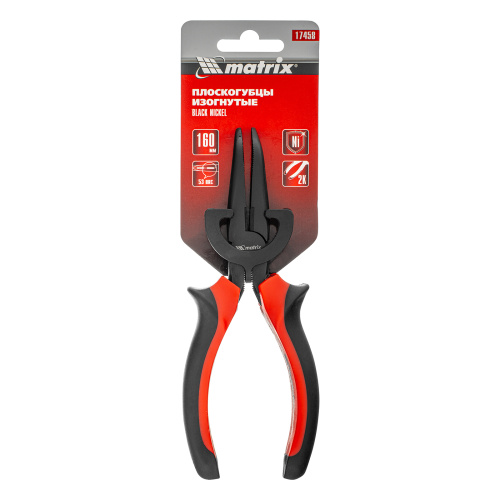 Длинногубцы изогнутые Black Nickel, 160 мм, двухкомпонентные рукоятки Matrix по ценам производителя в Воронеже с доставкой по всей России