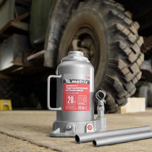 Домкрат гидравлический бутылочный, 20 т, высота подъема 242-452 мм Matrix по ценам производителя в Воронеже с доставкой по всей России