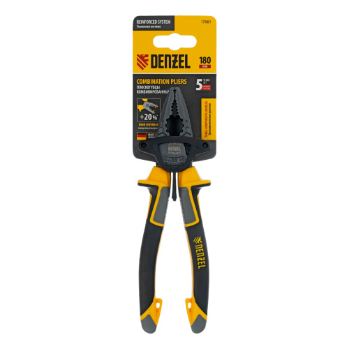 Плоскогубцы комбинированные 180 мм, трехкомпонентные рукоятки Denzel по ценам производителя в Воронеже с доставкой по всей России