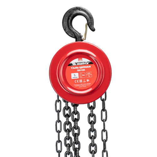Таль цепная, 1 т, H подъема 2.5 м, расстояние между крюками 300 мм Matrix по ценам производителя в Воронеже с доставкой по всей России