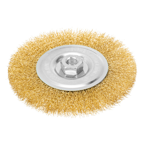 Щетка для УШМ, 150 мм, М14, плоская, латунированная витая проволока Matrix по ценам производителя в Воронеже с доставкой по всей России