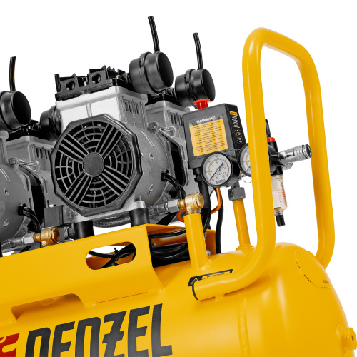 Компрессор безмасляный, малошумный DLS 2200/50, 2200 Вт, 2x1100, 50 л, 380 л/мин Denzel по ценам производителя в Воронеже с доставкой по всей России