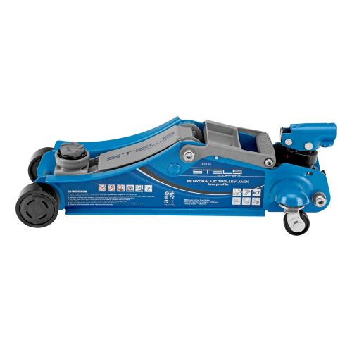Домкрат гидравлический подкатной, поворотная рукоятка, 2 т, Low Profile, 100-350 мм Stels по ценам производителя в Воронеже с доставкой по всей России