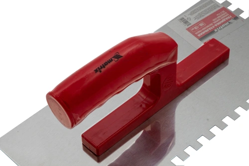 Гладилка из нержавеющей стали, 280 х 130 мм, зеркальная полировка, пластмассовая ручка, зуб 8 х 8 мм Matrix по ценам производителя в Воронеже с доставкой по всей России