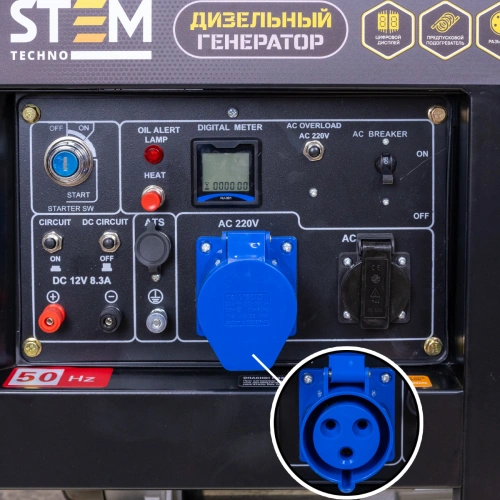 Генератор дизельный STEM Techno S8500DE (8,5кВт, электростартер, дисплей, подогрев, АВР) по ценам производителя в Воронеже с доставкой по всей России