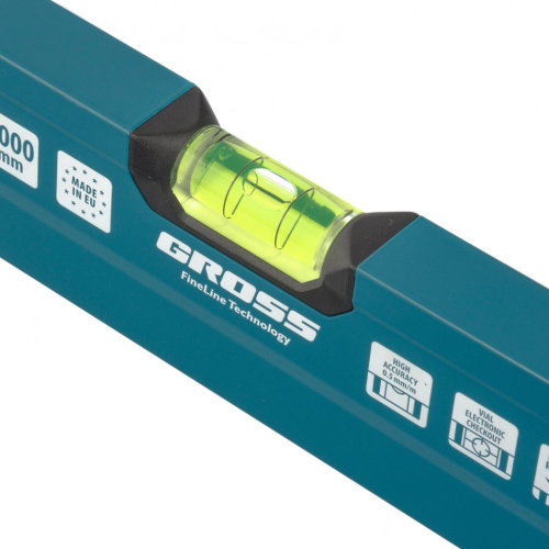 Уровень алюминиевый, 1200 мм, 2 рукоятки, фрезеровка, 3 глазка, Prazision Gross по ценам производителя в Воронеже с доставкой по всей России