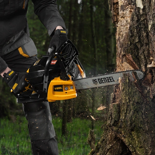 Пила цепная бензиновая DGS-4516, шина 40 см, 45 см3, 3 л.с, шаг 3/8, паз 1.3 мм, 57 звеньев Denzel по ценам производителя в Воронеже с доставкой по всей России