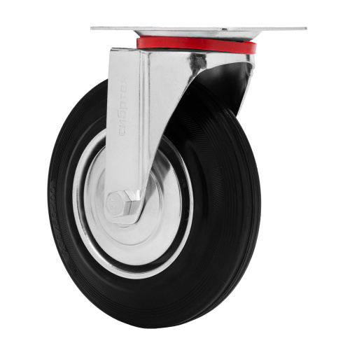 Колесо поворотное D 200 мм, крепление  платформенное Сибртех по ценам производителя в Воронеже с доставкой по всей России