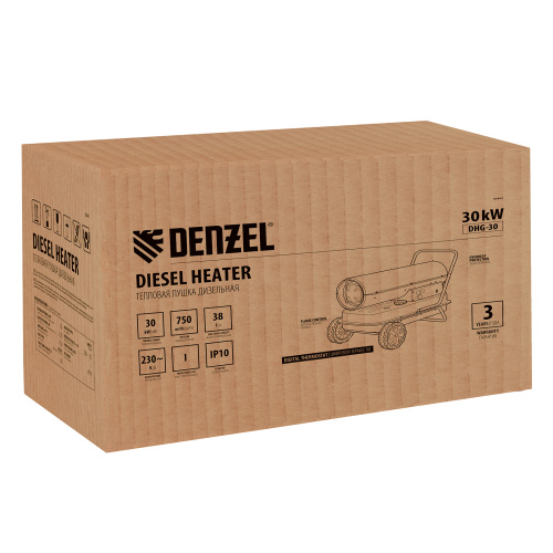 Дизельная тепловая пушка DHG-30, 30 кВт, 750 м3/ч, прямой нагрев Denzel по ценам производителя в Воронеже с доставкой по всей России