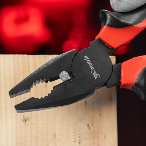 Плоскогубцы комбинированные Black Nickel, 200 мм, двухкомпонентные рукоятки Matrix по ценам производителя в Воронеже с доставкой по всей России